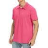 imageNITAGUT Polo Shirts for Men ShortLong Sleeve Soft Cotton Collared ShirtA Hot Pink