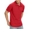 imageNITAGUT Polo Shirts for Men ShortLong Sleeve Soft Cotton Collared ShirtA Red
