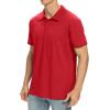imageNITAGUT Polo Shirts for Men ShortLong Sleeve Soft Cotton Collared ShirtA Red