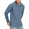 imageNITAGUT Polo Shirts for Men ShortLong Sleeve Soft Cotton Collared ShirtB Heather Blue