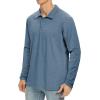 imageNITAGUT Polo Shirts for Men ShortLong Sleeve Soft Cotton Collared ShirtB Heather Blue