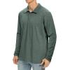 imageNITAGUT Polo Shirts for Men ShortLong Sleeve Soft Cotton Collared ShirtB Heather Green