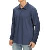 imageNITAGUT Polo Shirts for Men ShortLong Sleeve Soft Cotton Collared ShirtB Heather Navy