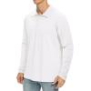 imageNITAGUT Polo Shirts for Men ShortLong Sleeve Soft Cotton Collared ShirtB White