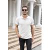 imageNITAGUT Polo Shirts for Men V Neck Slim Fit Short Sleeve Performance Golf Shirt Knit Soft Tees0 White