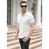 imageNITAGUT Polo Shirts for Men V Neck Slim Fit Short Sleeve Performance Golf Shirt Knit Soft Tees0 White