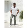 imageNITAGUT Polo Shirts for Men V Neck Slim Fit Short Sleeve Performance Golf Shirt Knit Soft Tees0 White