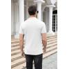imageNITAGUT Polo Shirts for Men V Neck Slim Fit Short Sleeve Performance Golf Shirt Knit Soft Tees0 White