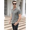 imageNITAGUT Polo Shirts for Men V Neck Slim Fit Short Sleeve Performance Golf Shirt Knit Soft TeesDark Gray
