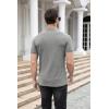 imageNITAGUT Polo Shirts for Men V Neck Slim Fit Short Sleeve Performance Golf Shirt Knit Soft TeesDark Gray