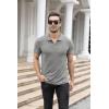 imageNITAGUT Polo Shirts for Men V Neck Slim Fit Short Sleeve Performance Golf Shirt Knit Soft TeesDark Gray