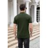 imageNITAGUT Polo Shirts for Men V Neck Slim Fit Short Sleeve Performance Golf Shirt Knit Soft TeesDark Green