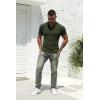 imageNITAGUT Polo Shirts for Men V Neck Slim Fit Short Sleeve Performance Golf Shirt Knit Soft TeesDark Green