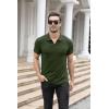 imageNITAGUT Polo Shirts for Men V Neck Slim Fit Short Sleeve Performance Golf Shirt Knit Soft TeesDark Green