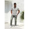 imageNITAGUT Polo Shirts for Men V Neck Slim Fit Short Sleeve Performance Golf Shirt Knit Soft TeesLight Gray
