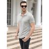 imageNITAGUT Polo Shirts for Men V Neck Slim Fit Short Sleeve Performance Golf Shirt Knit Soft TeesLight Gray