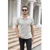 imageNITAGUT Polo Shirts for Men V Neck Slim Fit Short Sleeve Performance Golf Shirt Knit Soft TeesLight Gray