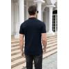 imageNITAGUT Polo Shirts for Men V Neck Slim Fit Short Sleeve Performance Golf Shirt Knit Soft TeesNavy Blue