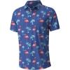 imageNITAGUT Golf Shirts for Men Short Sleeve Dry Fit Print Performance Moisture Wicking Polo Shirt