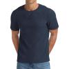 imageNITAGUT Mens Casual TShirt Waffle Crewneck Hipster Short Sleeve ShirtsNavy Blue