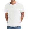 imageNITAGUT Mens Casual TShirt Waffle Crewneck Hipster Short Sleeve ShirtsWhite