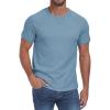 imageNITAGUT Mens Casual Waffle TShirts Short Sleeve Crewneck Solid Summer TeesBlue