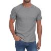 imageNITAGUT Mens Casual Waffle TShirts Short Sleeve Crewneck Solid Summer TeesDark Gray