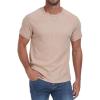imageNITAGUT Mens Casual Waffle TShirts Short Sleeve Crewneck Solid Summer TeesKhaki