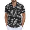 imageNITAGUT Mens Hawaiian Shirts Button Down Short Sleeve Tropical Vacation Beach Shirts with PocketBlack  Coconut Tree