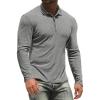 imageNITAGUT Mens Polo Shirts Long and Short Sleeve Performance Slim Fit Zip TShirts for Sports Golf Tennis Workout01 Dark Grey