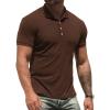 imageNITAGUT Mens Polo Shirts Shortsampamp Long Sleeve Casual Slim Fit Workout Shirts01brown