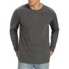 imageNITAGUT Mens Premium Cotton Crew Neck TShirt Fresh Classic TeeB Heather Charcoal