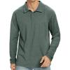 imageNITAGUT Polo Shirts for Men ShortLong Sleeve Soft Cotton Collared ShirtB Heather Green