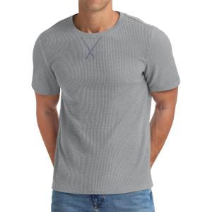 imageNITAGUT Mens Casual TShirt Waffle Crewneck Hipster Short Sleeve ShirtsDark Gray