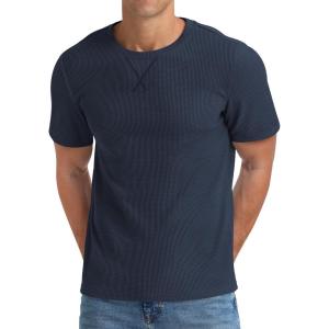 imageNITAGUT Mens Casual TShirt Waffle Crewneck Hipster Short Sleeve ShirtsNavy Blue