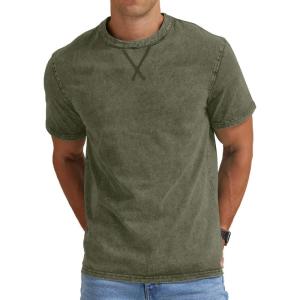 imageNITAGUT Mens Distressed Cotton Shirts Vintage Hipster Hip Hop Longline Crew Neck TShirtArmy Green