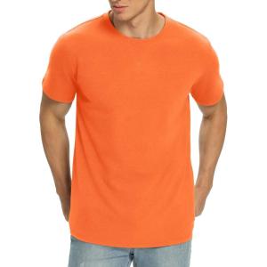 imageNITAGUT Mens Premium Cotton Crew Neck TShirt Fresh Classic TeeA Bright Orange