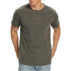 imageNITAGUT Mens Premium Cotton Crew Neck TShirt Fresh Classic TeeA Heather Brown