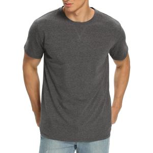 imageNITAGUT Mens Premium Cotton Crew Neck TShirt Fresh Classic TeeA Heather Charcoal