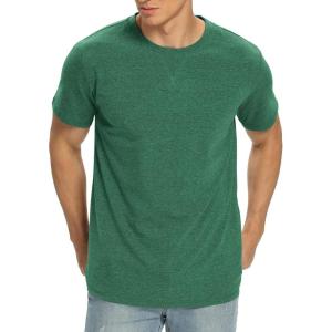 imageNITAGUT Mens Premium Cotton Crew Neck TShirt Fresh Classic TeeA Heather Green