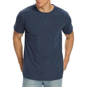 imageNITAGUT Mens Premium Cotton Crew Neck TShirt Fresh Classic TeeA Heather Navy