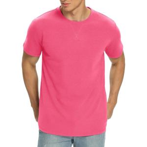 imageNITAGUT Mens Premium Cotton Crew Neck TShirt Fresh Classic TeeA Hot Pink