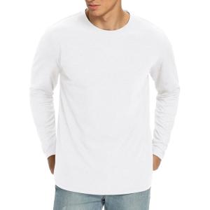 imageNITAGUT Mens Premium Cotton Crew Neck TShirt Fresh Classic TeeB White