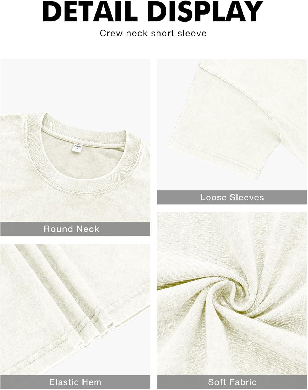 imageNITAGUT Mens Oversized Cotton TShirts Vintage Unisex Short Sleeves Loose Streetwear Casual Wash Solid Basic Tops TeeBeige