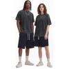 imageNITAGUT Mens Oversized Cotton TShirts Vintage Unisex Short Sleeves Loose Streetwear Casual Wash Solid Basic Tops Tee01black