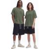 imageNITAGUT Mens Oversized Cotton TShirts Vintage Unisex Short Sleeves Loose Streetwear Casual Wash Solid Basic Tops TeeArmy Green