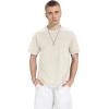 imageNITAGUT Mens Oversized Cotton TShirts Vintage Unisex Short Sleeves Loose Streetwear Casual Wash Solid Basic Tops TeeBeige