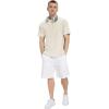 imageNITAGUT Mens Oversized Cotton TShirts Vintage Unisex Short Sleeves Loose Streetwear Casual Wash Solid Basic Tops TeeBeige