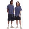 imageNITAGUT Mens Oversized Cotton TShirts Vintage Unisex Short Sleeves Loose Streetwear Casual Wash Solid Basic Tops TeeBlue