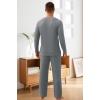 imageNITAGUT Mens Pajama Set Henley Collar Loungewear Long Sleeved Buttoned Sleepwear 2 Piece Pjs with PocketsDark Grey